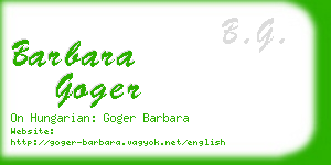 barbara goger business card